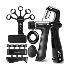 Grip Strength Trainer Kits (5 Pack), Forearm Strengthener with Adjustable Res...