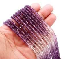 AAA Amethyst Faceted Rondelle Beads: 4mm Gemstone Strand