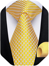 Mens Solid Color Tie and Pocket Square Set Woven Silk Plain Necktie  Handkerchi