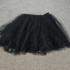 Disney Girls Black Tulle Tutu Skirt Sparkle Costume Size 7/8 See Description