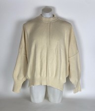 Free People Easy Street Tunic Beige oversized Sweater Size Small