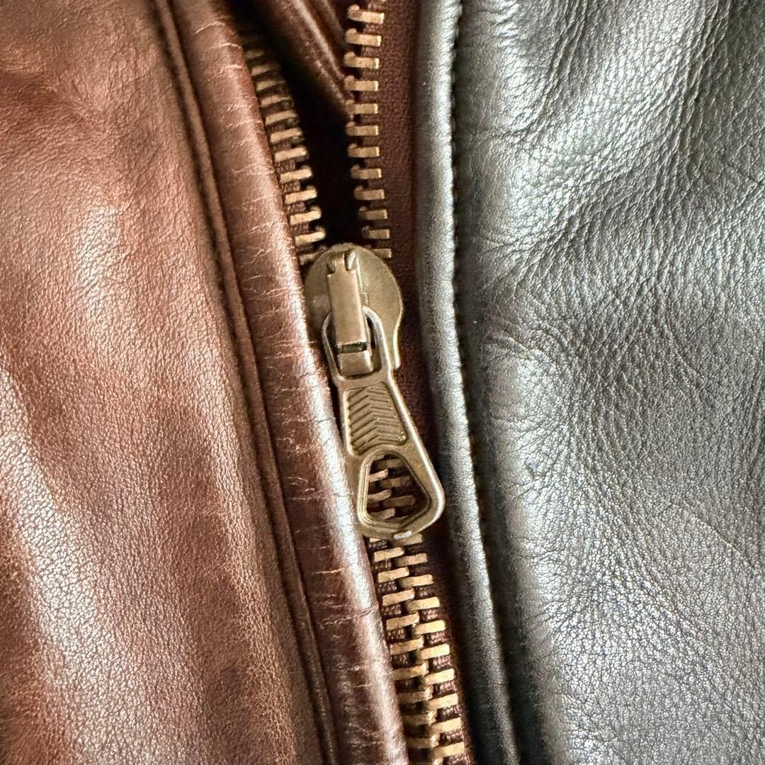 EMPORIO ARMANI Leather Jacket Ryders Size 48 Archive Made in Italy