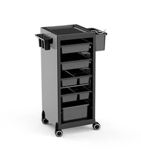 Barber Spa Salon Trolley Cart with Wheels, Drawers, Hot Tool & Hair Dryer Holder