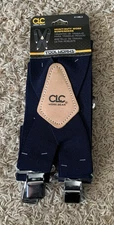 CLC work Gear Heavy Duty Adjustable Work Suspenders Tool Works Navy Blue 2" Wide