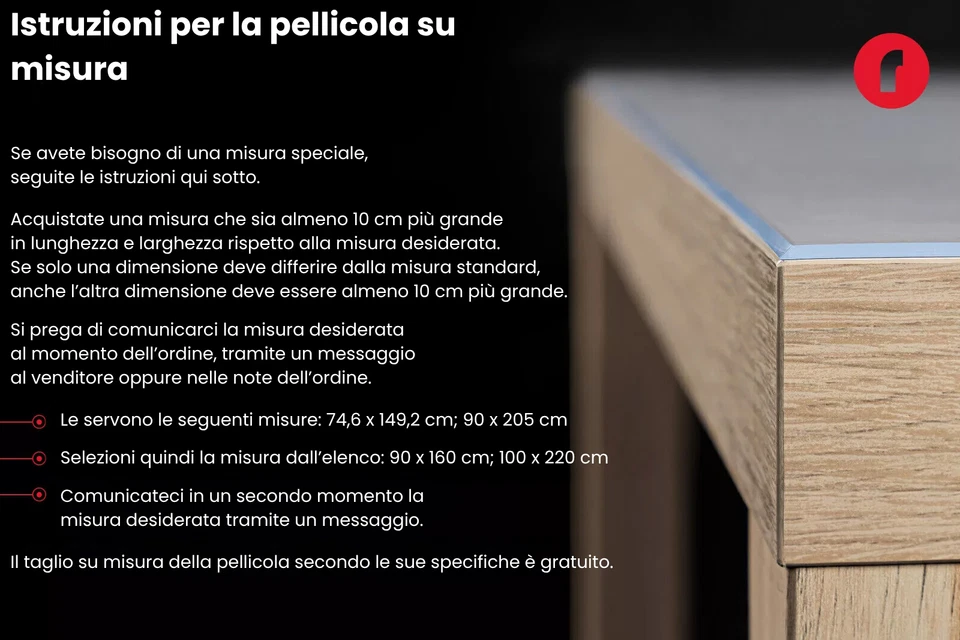 Pellicola Protettiva Tovaglia Tavolo PVC Protezione Trasparente - Smussata 45° - Immagine 4 di 4