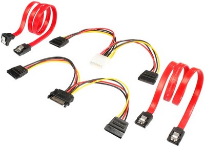 Poppstar SATA 3-Set (2x Datenkabel, 1x SATA Y-Stromkabel, 1x Molex Y-Stromkabel)