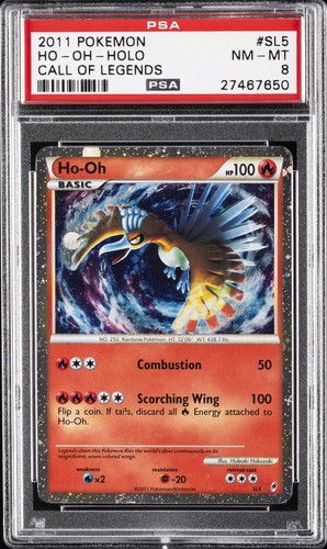 2011 POKEMON CALL OF LEGENDS #SL5 HO-OH-HOLO PSA 8
