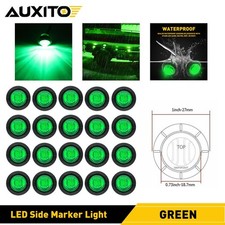 Green 3/4" Bullet Side Round LED Clearance Marker Lights Trailer for Truck 20X