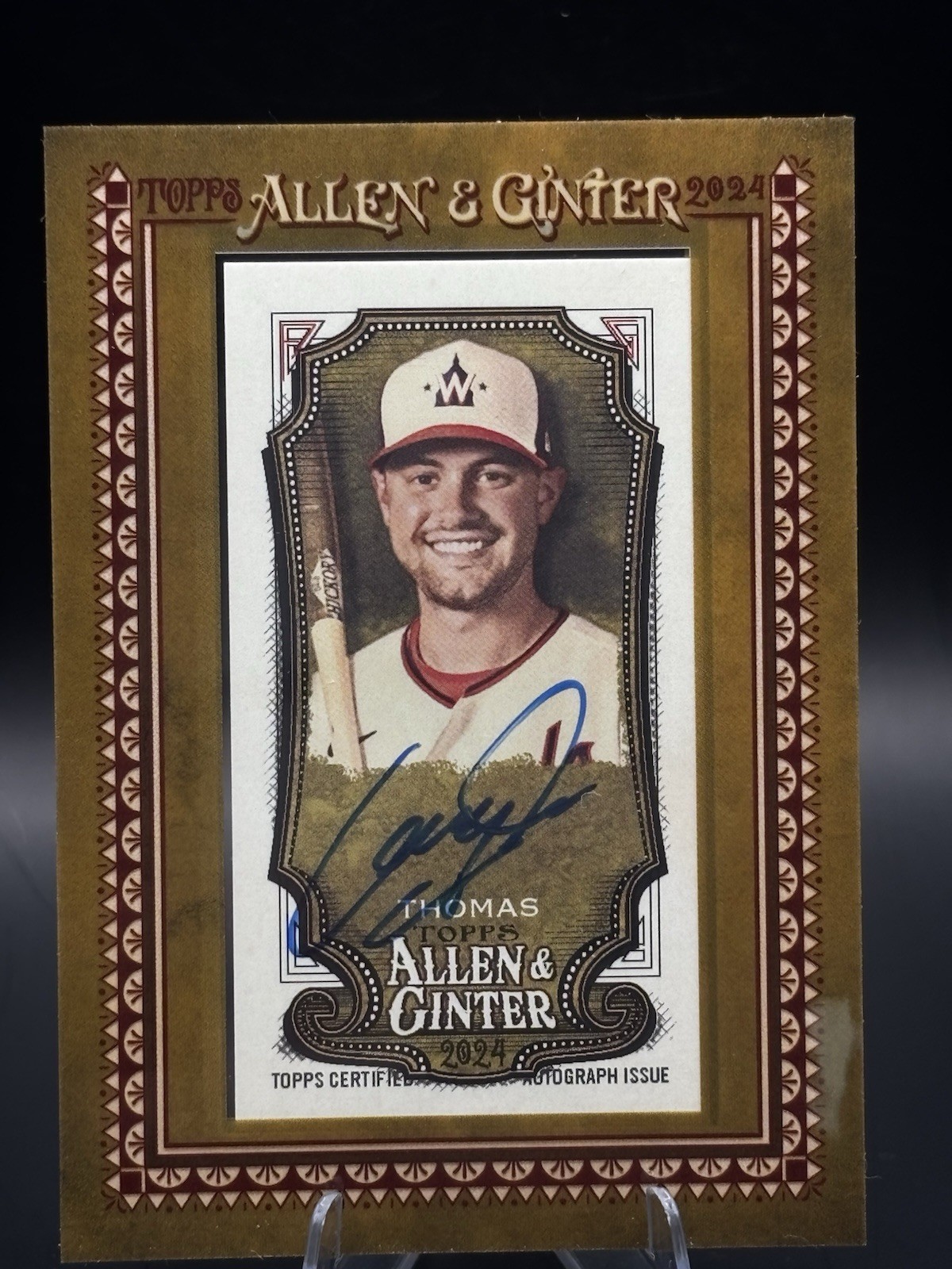 2024 Topps Allen & Ginter Framed Mini Auto Lane Thomas (#MA-LT) Nationals
