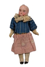 Antique 5" Mignonette Bisque Head Germany Composition Body/Limbs DollHouse