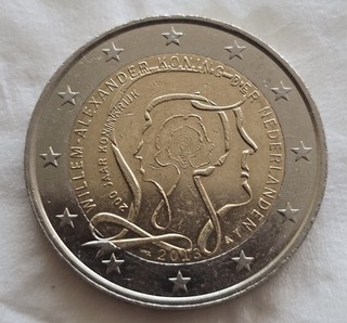 Niederlande 2 Euro Gedenkmünze 2013 Willem Alexander & Beatrix 200 jaar