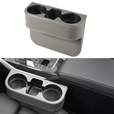 Car Cup Holder Expander  Seat Gap Filler - PU Leather Cover with Stitching, ...