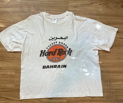 Vintage Hard Rock Bahrain Map Camels T Shirt XL White 