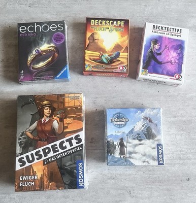 Detektiv/Rätsel/Escape - Spielepack mit Suspects, Echoes, Deckscape, Decktektiv
