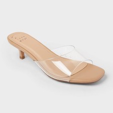 Women  s Lois Kitten Heels - A New Day Clear 9