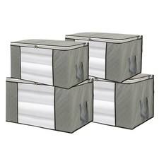 4 Pack Foldable Large Storage Bags 28 x 20 x 12 L x W x H inch for Comforte...