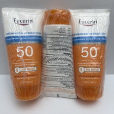 Eucerin Advanced Hydration Sunscreen Lotion SPF 50, 5 oz, EXP 08/2027 3PK 
