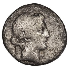 Moneda de plata Pegaso RRC 341/2 República Romana TITIA Denier 90 a.C.