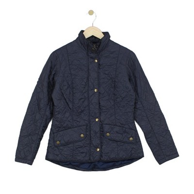 Barbour Flyweight Cavalry Damen-Steppjacke Größe 12 blau durchgehender Reißverschluss