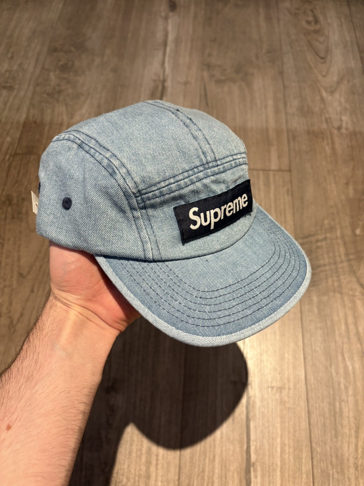 Gorra de campamento Supreme Denim Box Logo - Nueva - Envío rápido