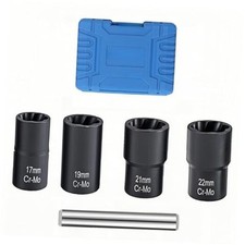 5PCS Lug Nut Removal Tool, 17/19/21/22MM Impact Bolt Extractor Set, CR-MO