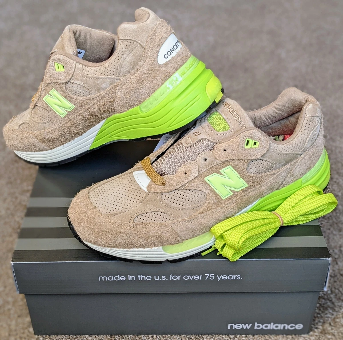Men's US Size 12 - CONCEPTS x New Balance 992 'Low Hanging Fruit', M992CT, New