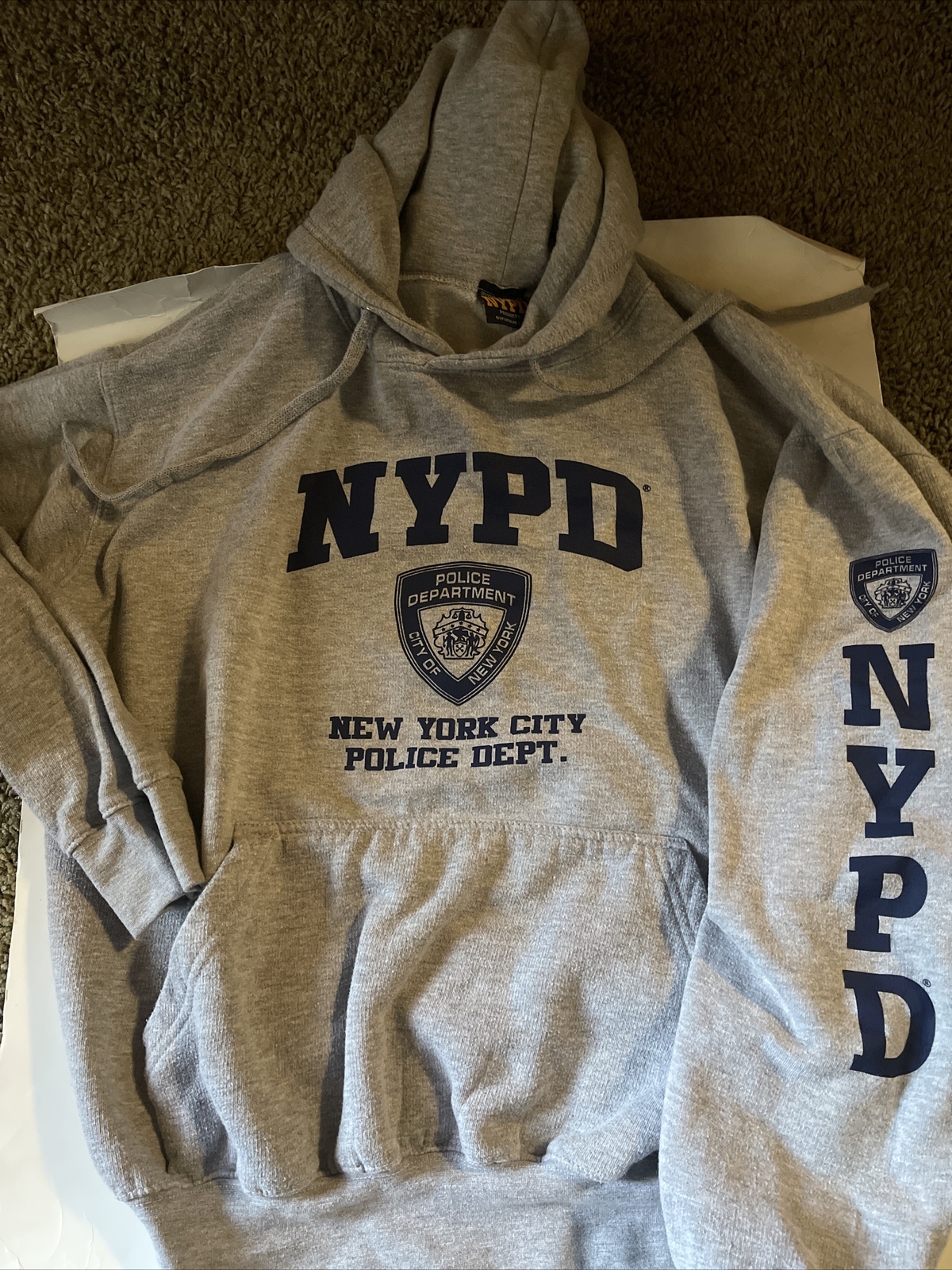 NYPD Gray Sweatshirt Hoodie New York Police Department real Sz XL cop | eBay