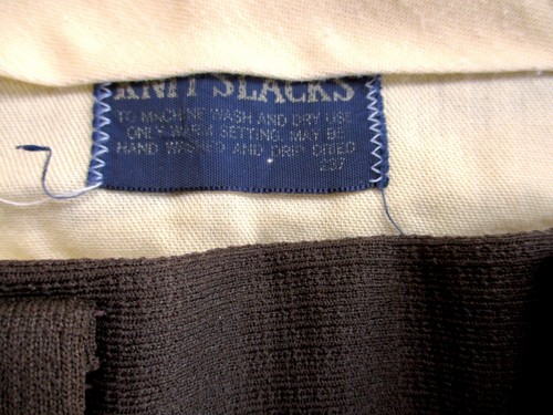 Vtg 70s SUPERFLY Brown Grid Textured Knit Wide Flare Leg Disco Pimp Pants 34 - Picture 3 of 3