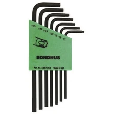 Bondhus 7pc Tamper Resistant Torx Star L Wrench Set T7-T25 MADE IN USA 32431