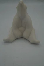 JOHN PERRY 1997 6" SITTING POLAR BEAR FIGURE SCULPTURE