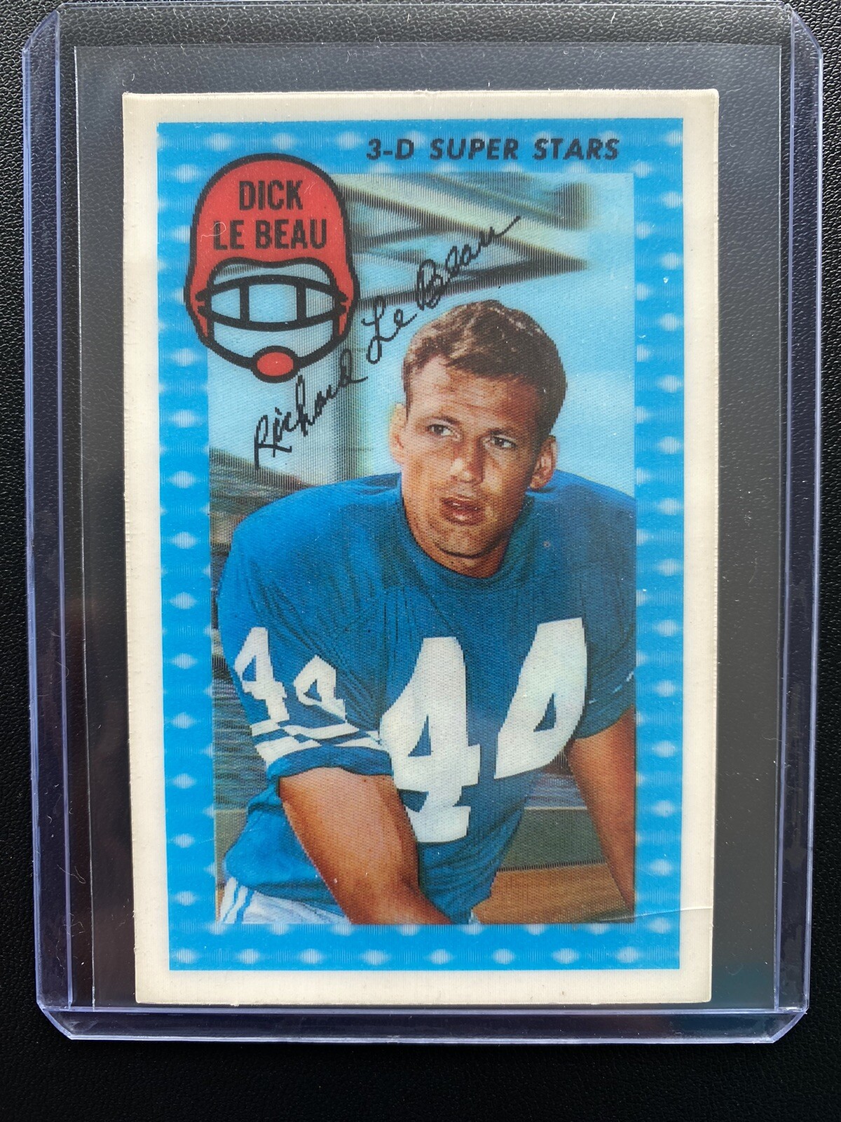 1971 Kellogg's 3-D Super Stars Dick LeBeau #46/60 NFL Football Detroit Lions 