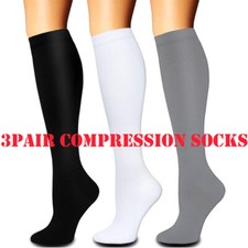 3 Pairs Compression Socks 20 30mmHg For Women Men High Stockings Brace US S-XXL