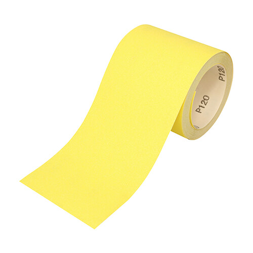Timco 115mm x 10m Sandpaper Roll 60Grit - Durable Wood & Metal Abrasive, Yellow