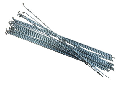 SLE SPOKES 250mm - 303mm, Set of 36 Galvanized Steel Silver Bicycle, Bike Spoke