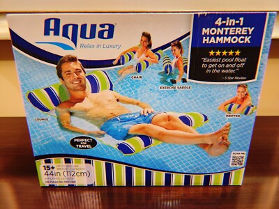 Aqua Leisure Inflatable 4-in-1 Montery Hammock Pool Float One
