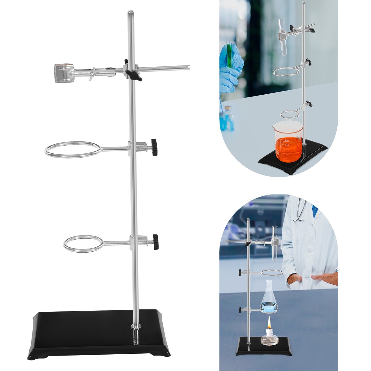 Lab Stand Setup Bunsen Burner Set Chemistry Laboratory Stand Set - Support Stand With ...