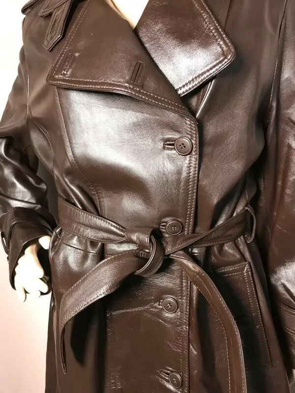 Manteau femme trois quarts en cuir marron taille 46 eBay