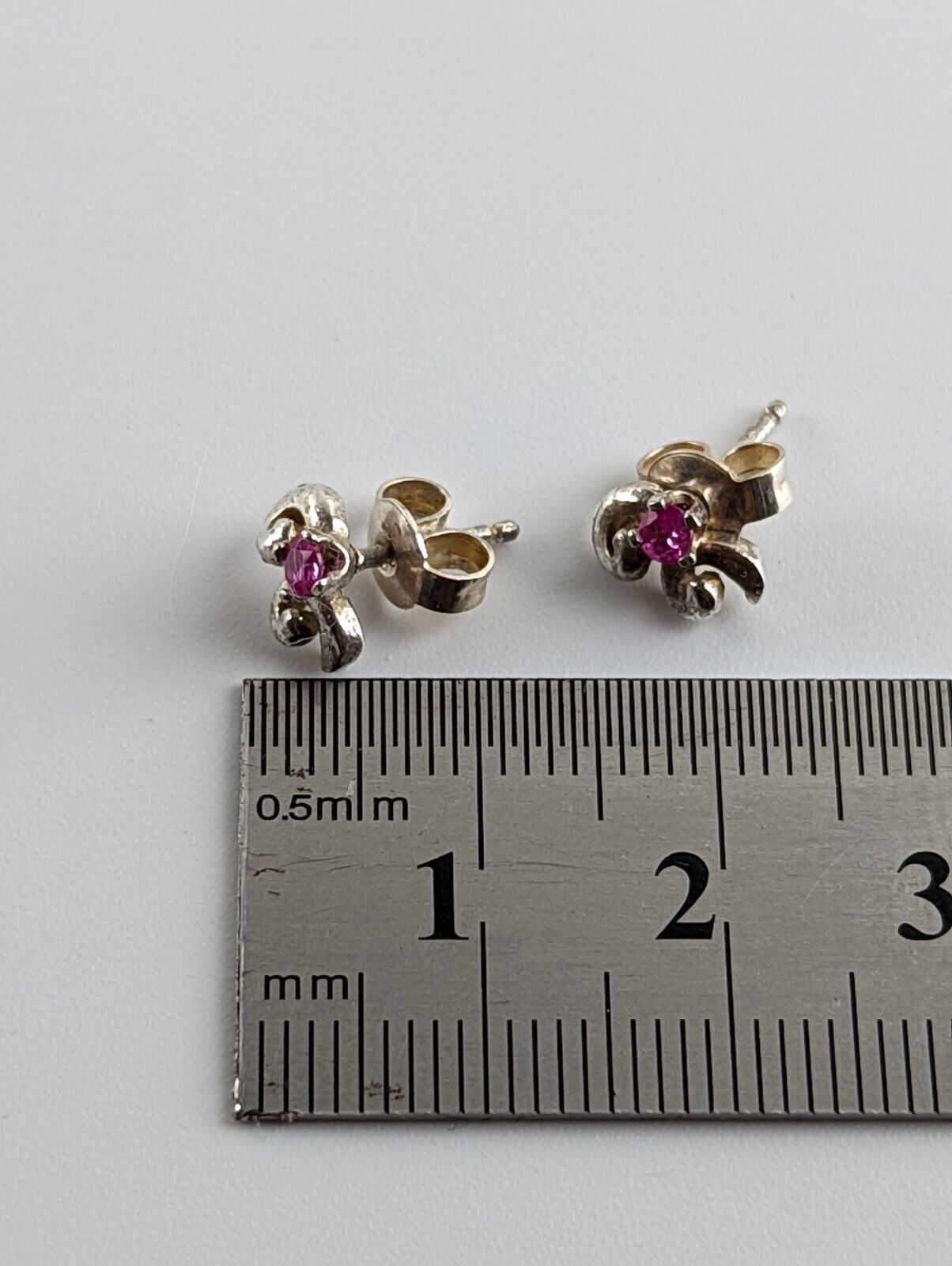 Solid Sterling Silver 925 Pink Gemstone Small Swi… - image 7