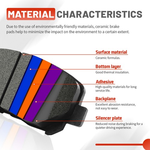 Front Rear Drilled Rotors & Brake Pads for 2013-2016 Ford Escape 1.6L FWD & 2.5L - Picture 5 of 10
