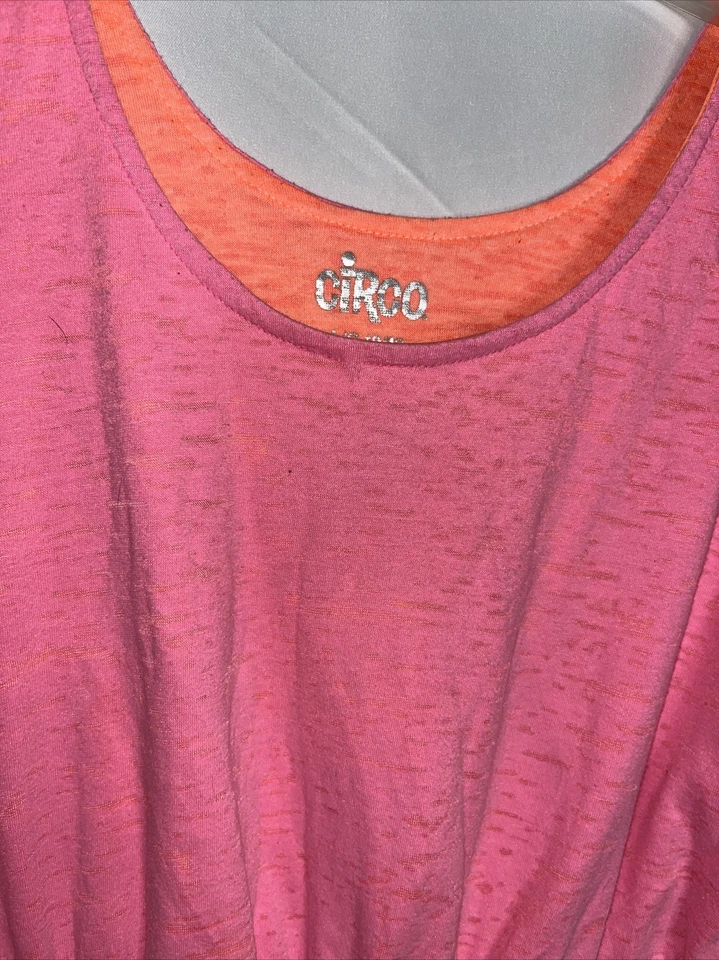 Vestido Circo L/G 10/12 Rosa/Naranja Sin Mangas Blanco Un Pequeño Agujero en la Espalda Foto 4 de 4