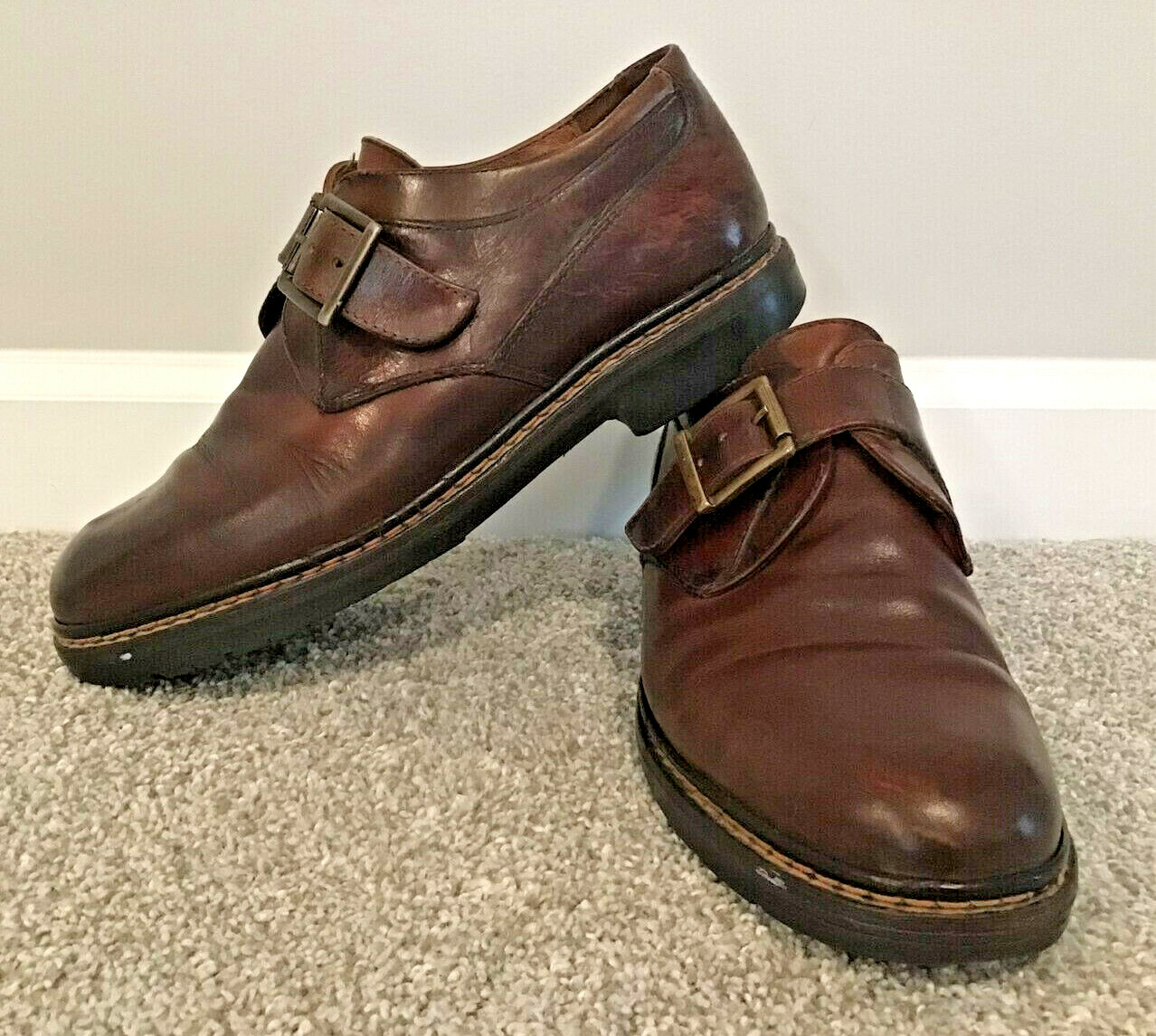 8M Leather Dress Shoes Monk Strap 