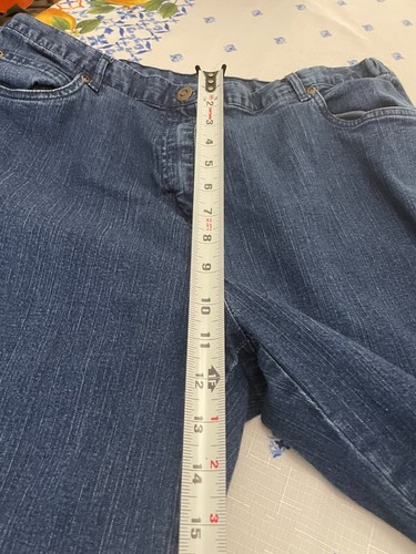 16W Ruby Rd Denim Blue Jean Cropped Ankle Casual Pants Elastic Pockets jeans - Picture 6 of 9