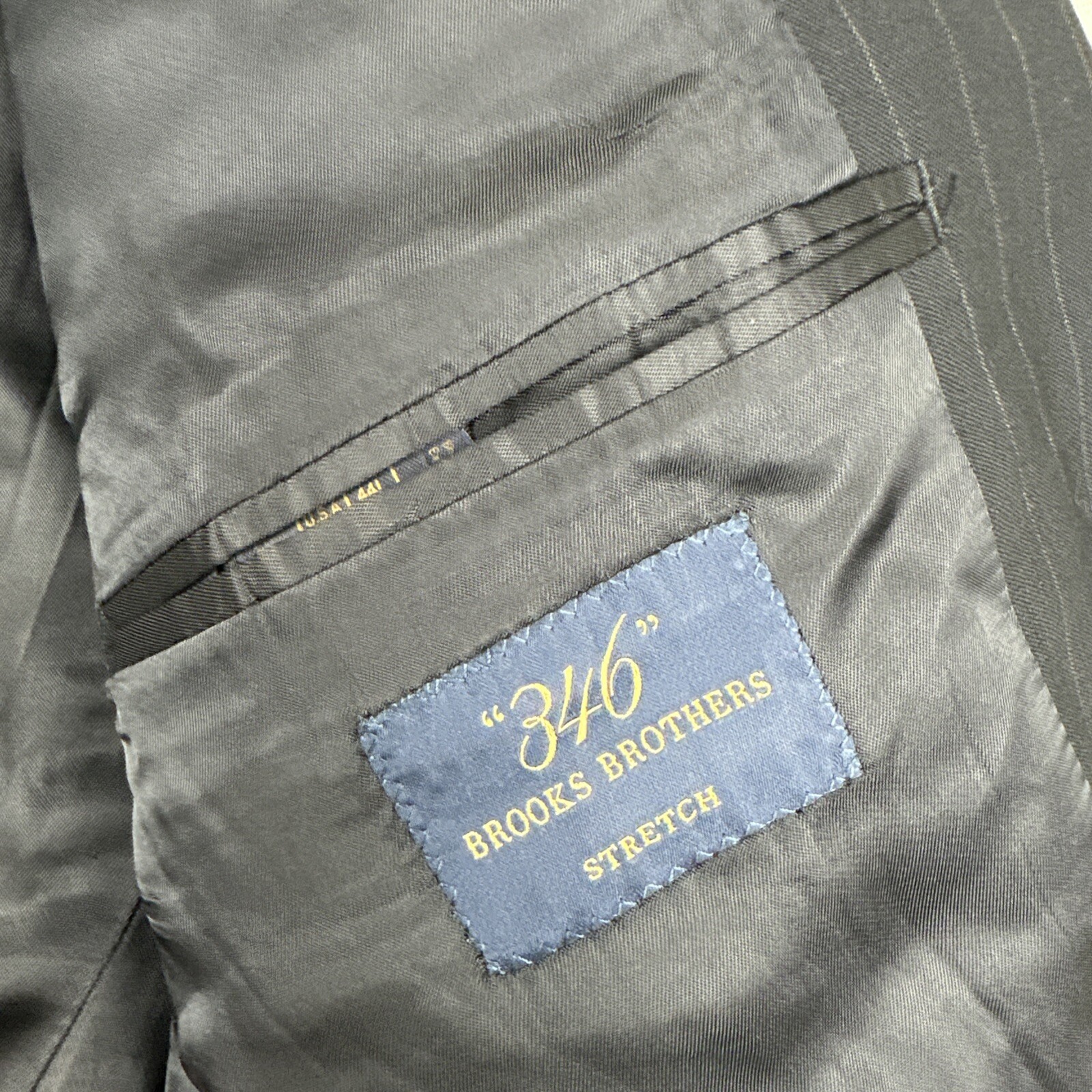 Brooks Brothers Blazer 44L Sports Coat Suit Jacket Stretch Blue Pinstripe 346 thumbnail 4