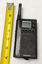 Transistor radio Black Grundig, Mini 300 World Band Receiver Damage Antenna
