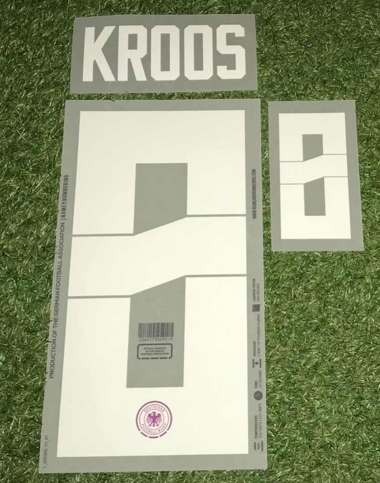 ORIGINAL FLOCK Original Toni Kroos Trikot Flock Set in Matchworn Size DFB Deutschland Away 2024