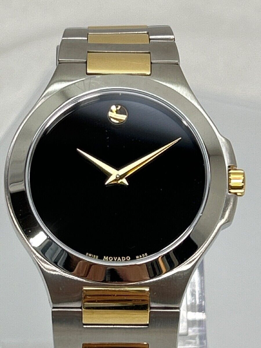 Movado Watch Black Dial 40mm Two-Tone Stainless Steel 01.1  display picture 1