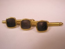 5/16" Gray Square Mother of Pearl Vintage HICKOK Formal Tux Shirt Stud set c356