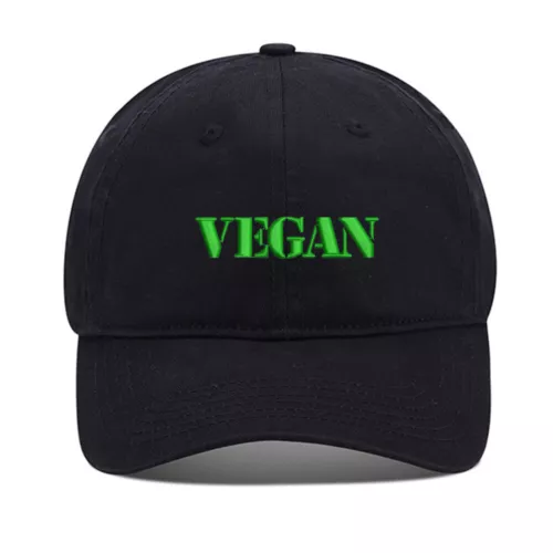 Vegetarian Veg Vegan Embroidery Baseball Cap Washed Cotton Embroidered Cap
