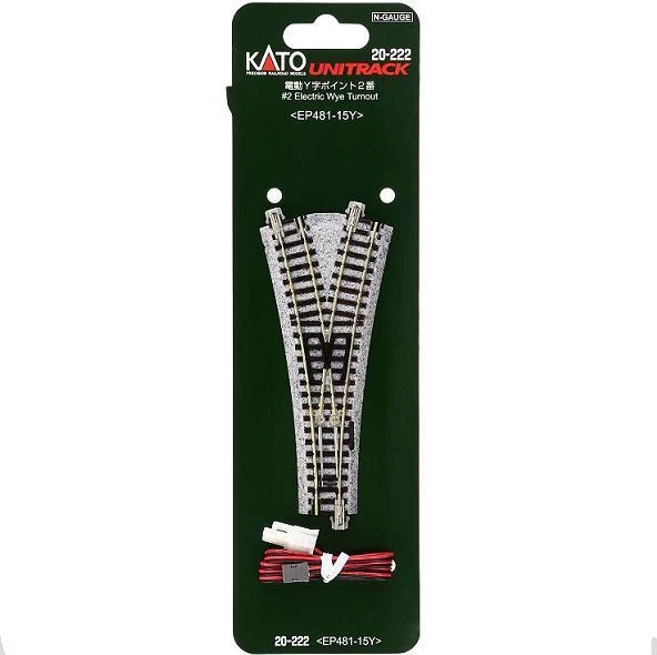 Kato 20-222 Aiguillage en Y / Electric Wye Turnout #2 R481 15° - N