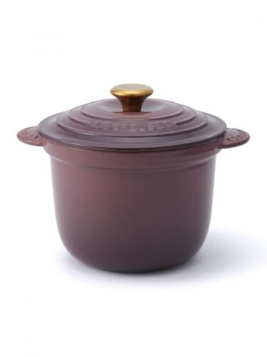 Le Creuset Cocotte Every 20 Rice Pot 20cm 2.8L Cast Iron Fig Gold knob Japan NEW - Picture 14 of 18